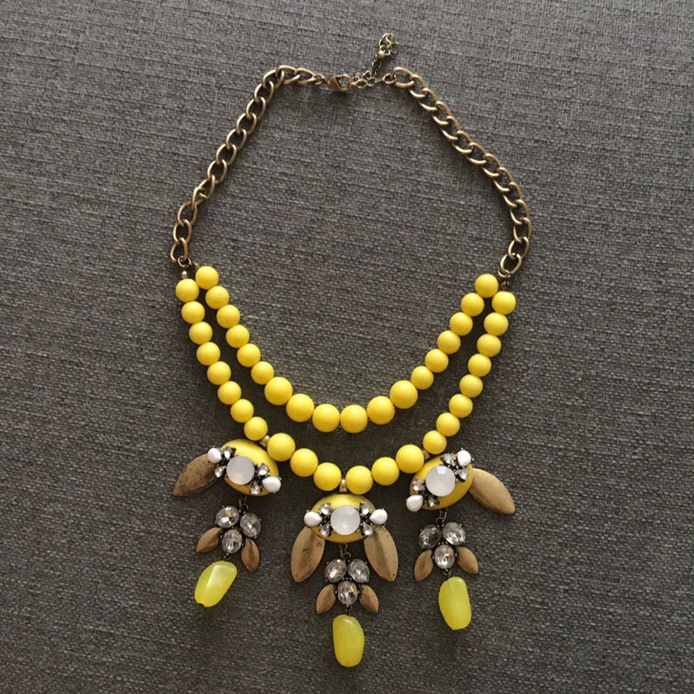 Awesome yellow and bronze statement necklace